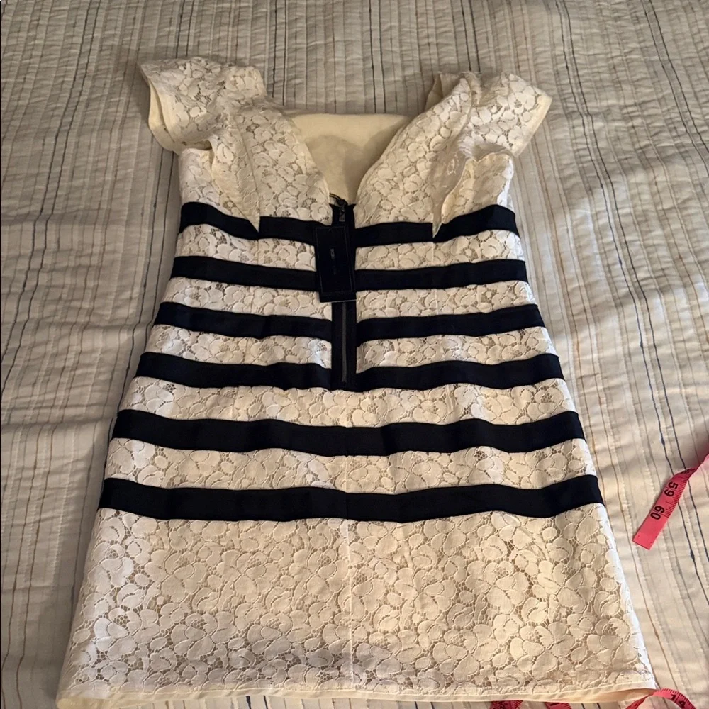 BCBG Black and White Striped Mini Dress - Picture 11 of 14